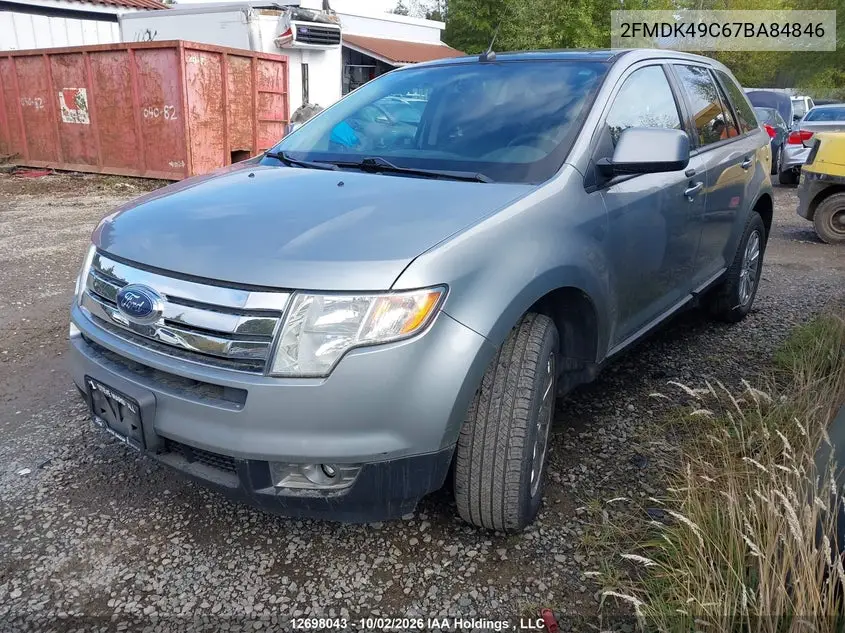 2007 FORD EDGE VIN 2FMDK49C67BA84846 — фото 2