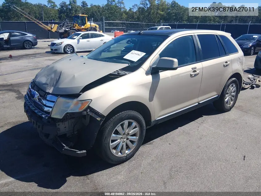 2007 FORD EDGE VIN 2FMDK39C87BA27011 — фото 2