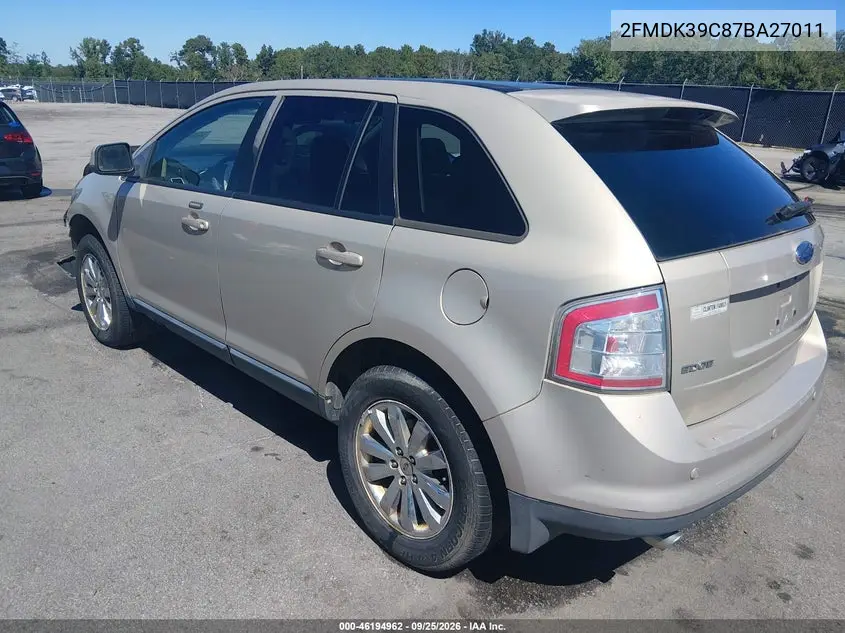 2007 FORD EDGE VIN 2FMDK39C87BA27011 — фото 3