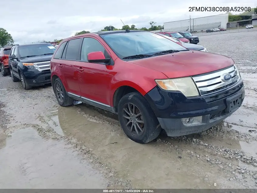 FORD EDGE 2008, VIN 2FMDK38C08BA52908