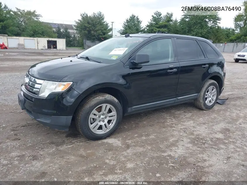 2008 FORD EDGE VIN 2FMDK46C08BA76490 — фото 2