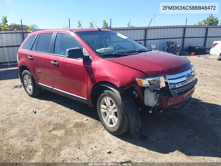 FORD EDGE 2008, VIN 2FMDK36C58BB48472