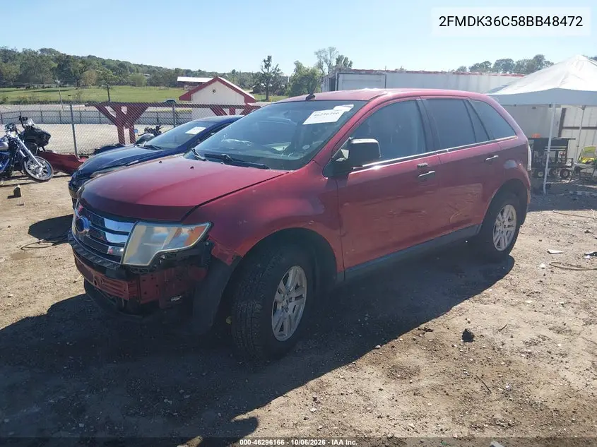 2008 FORD EDGE VIN 2FMDK36C58BB48472 — фото 2