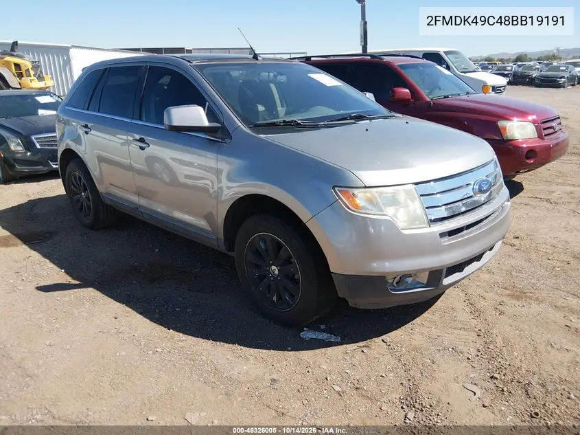 FORD EDGE 2008, VIN 2FMDK49C48BB19191