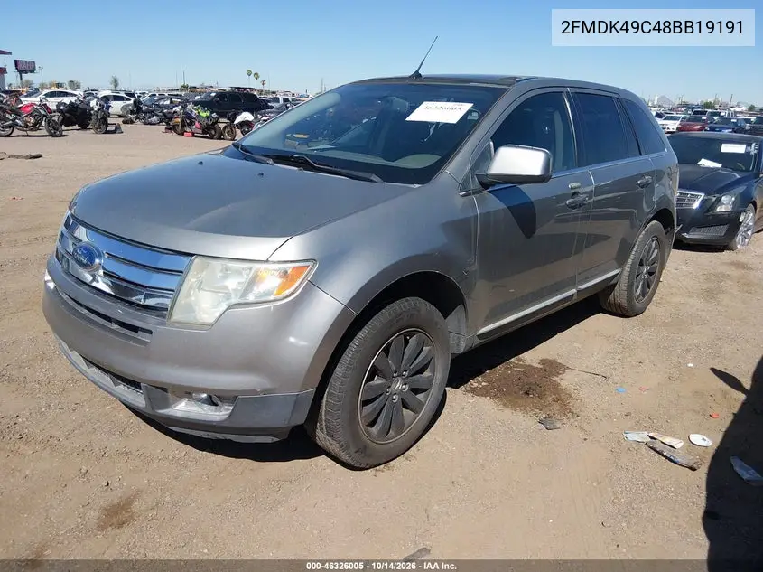 2008 FORD EDGE VIN 2FMDK49C48BB19191 — фото 2