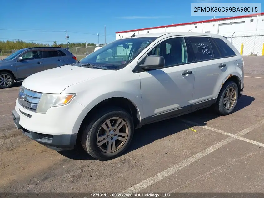 2009 FORD EDGE VIN 2FMDK36C99BA98015 — фото 2