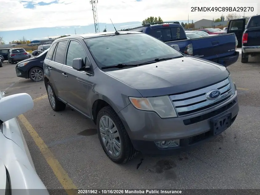 FORD EDGE 2009, VIN 2FMDK49C89BA29270