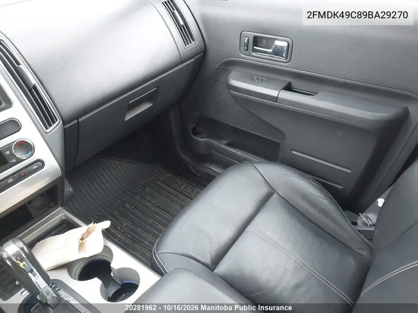 2009 FORD EDGE VIN 2FMDK49C89BA29270 — фото 5