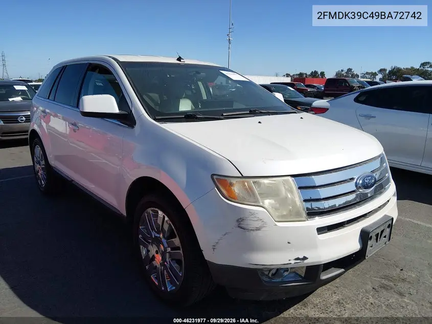 FORD EDGE 2009, VIN 2FMDK39C49BA72742