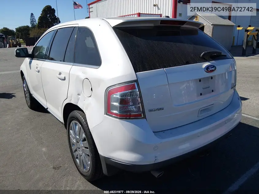 2009 FORD EDGE VIN 2FMDK39C49BA72742 — фото 3