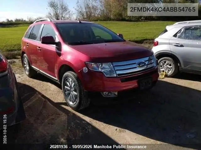 FORD EDGE 2010, VIN 2FMDK4KC4ABB54765