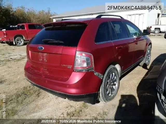2010 FORD EDGE VIN 2FMDK4KC4ABB54765 — фото 4