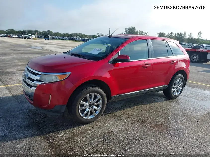 2011 FORD EDGE VIN 2FMDK3KC7BBA97618 — фото 2