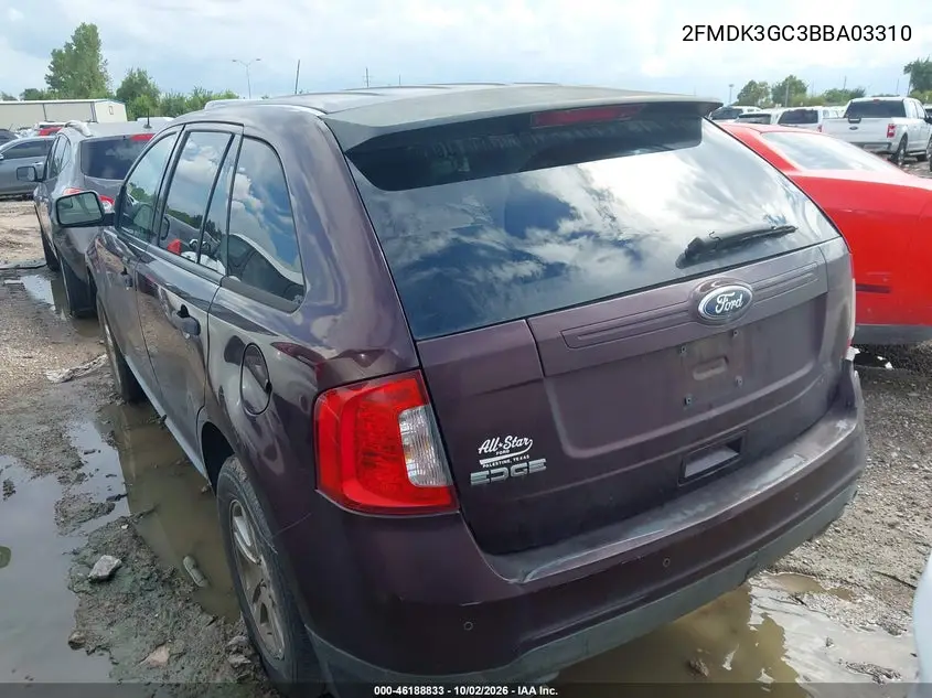 2011 FORD EDGE VIN 2FMDK3GC3BBA03310 — фото 3