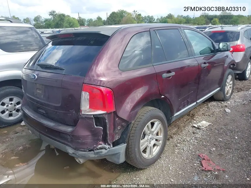 2011 FORD EDGE VIN 2FMDK3GC3BBA03310 — фото 4