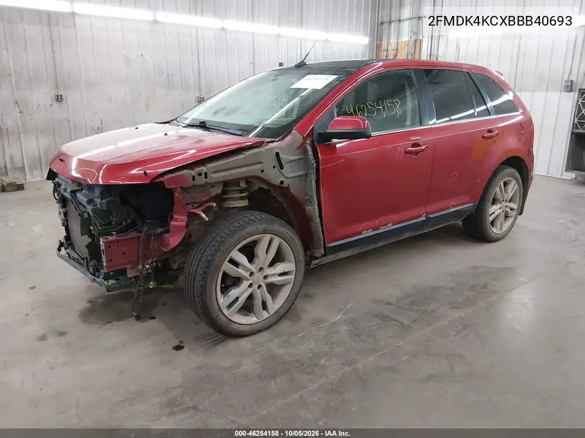 2011 FORD EDGE VIN 2FMDK4KCXBBB40693 — фото 2