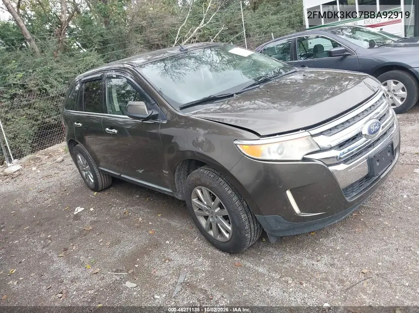 FORD EDGE 2011, VIN 2FMDK3KC7BBA92919