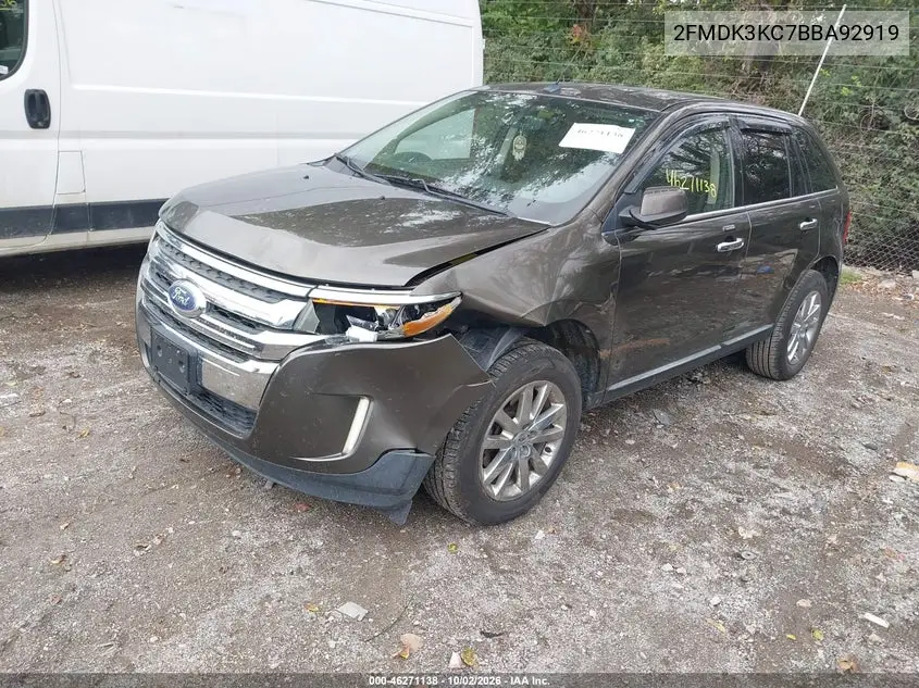 2011 FORD EDGE VIN 2FMDK3KC7BBA92919 — фото 2