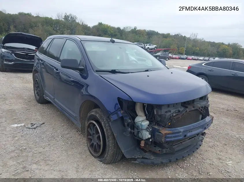 FORD EDGE 2011, VIN 2FMDK4AK5BBA80346