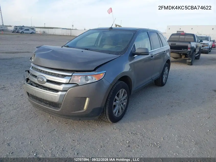 2012 FORD EDGE VIN 2FMDK4KC5CBA74622 — фото 2