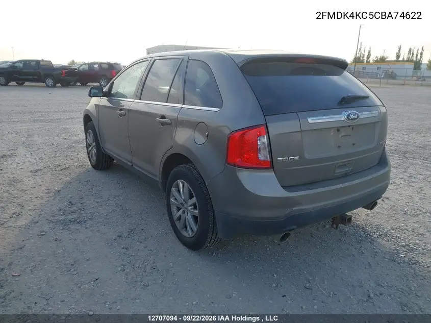 2012 FORD EDGE VIN 2FMDK4KC5CBA74622 — фото 3