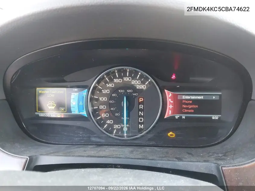 2012 FORD EDGE VIN 2FMDK4KC5CBA74622 — фото 7