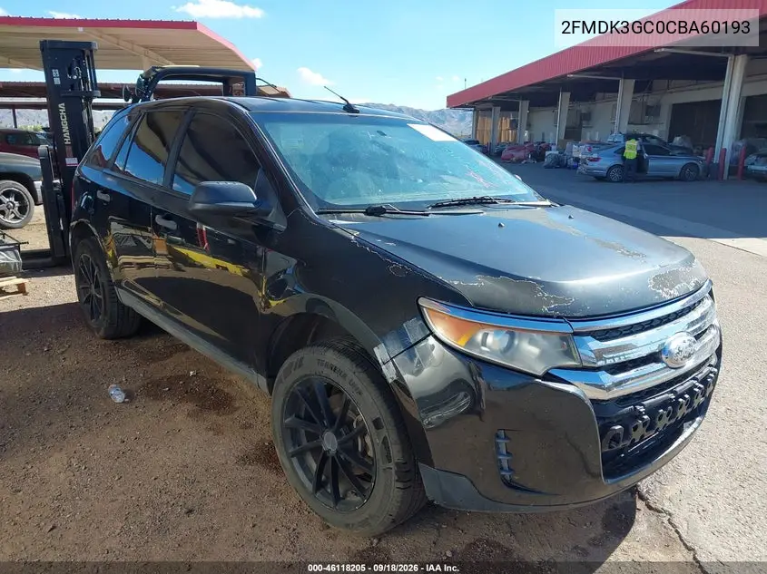 FORD EDGE 2012, VIN 2FMDK3GC0CBA60193