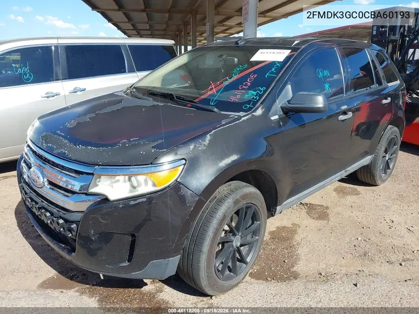 2012 FORD EDGE VIN 2FMDK3GC0CBA60193 — фото 2