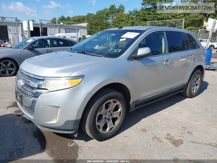 2012 FORD EDGE VIN 2FMDK3K92CBA07796 — фото 2