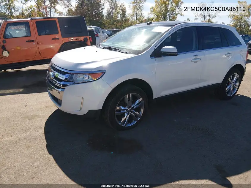 2012 FORD EDGE VIN 2FMDK4KC5CBA86110 — фото 2
