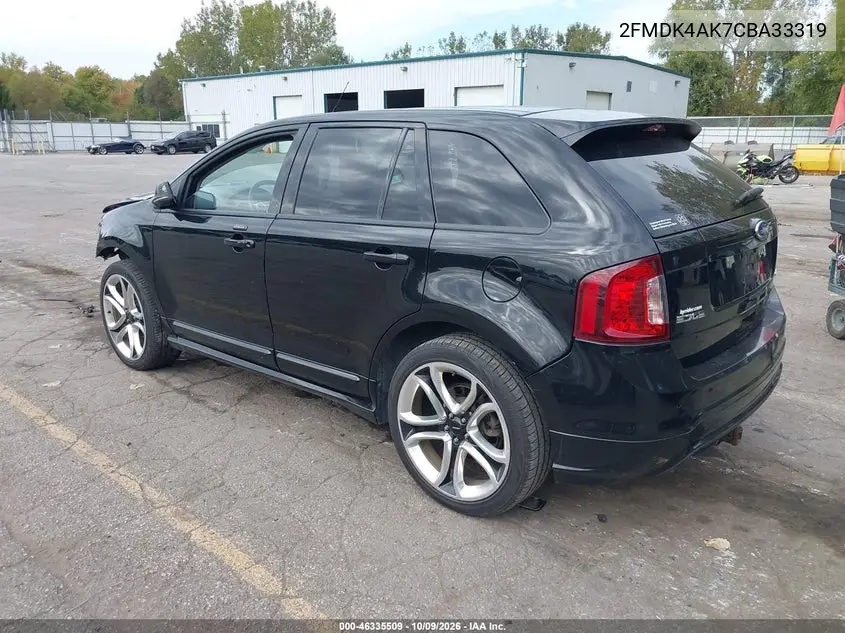 2012 FORD EDGE VIN 2FMDK4AK7CBA33319 — фото 3