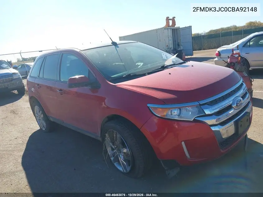 FORD EDGE 2012, VIN 2FMDK3JC0CBA92148
