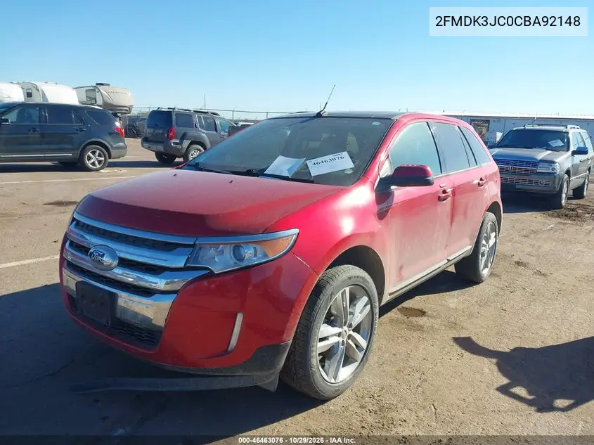 2012 FORD EDGE VIN 2FMDK3JC0CBA92148 — фото 2