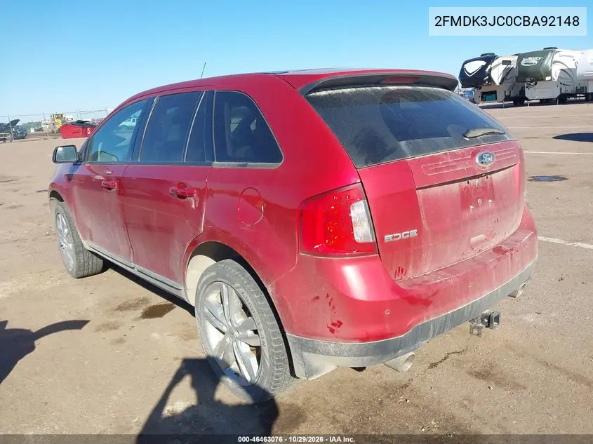 2012 FORD EDGE VIN 2FMDK3JC0CBA92148 — фото 3