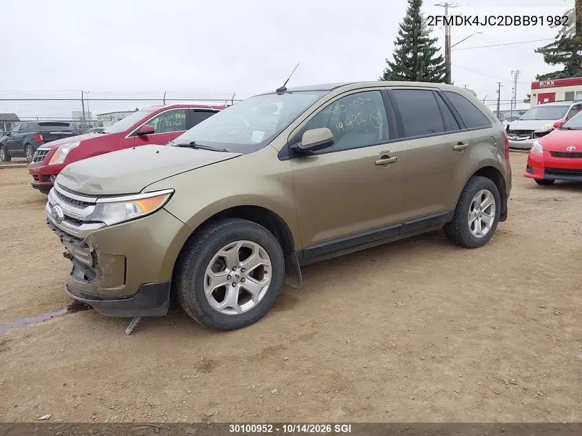 2013 FORD EDGE VIN 2FMDK4JC2DBB91982 — фото 2