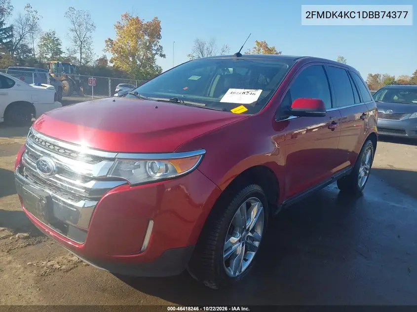 2013 FORD EDGE VIN 2FMDK4KC1DBB74377 — фото 2