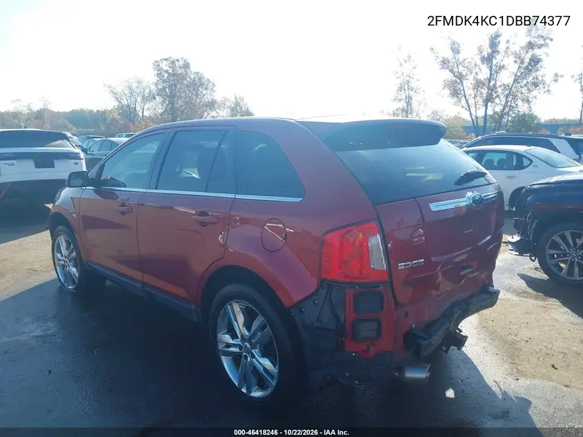 2013 FORD EDGE VIN 2FMDK4KC1DBB74377 — фото 3
