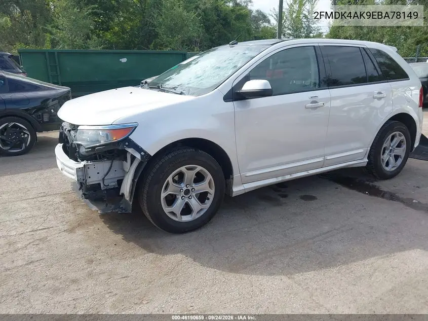 2014 FORD EDGE VIN 2FMDK4AK9EBA78149 — фото 2