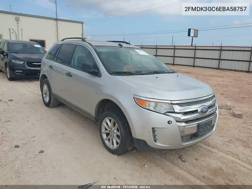 FORD EDGE 2014, VIN 2FMDK3GC6EBA58757