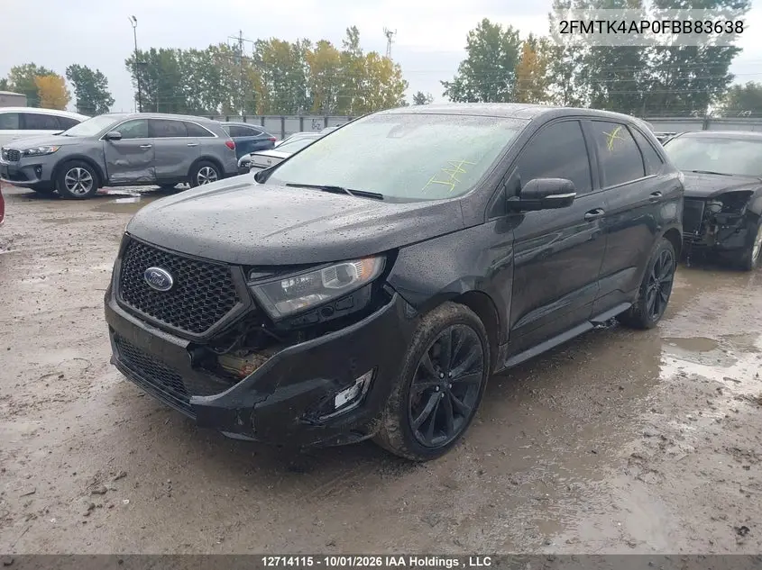 2015 FORD EDGE VIN 2FMTK4AP0FBB83638 — фото 2