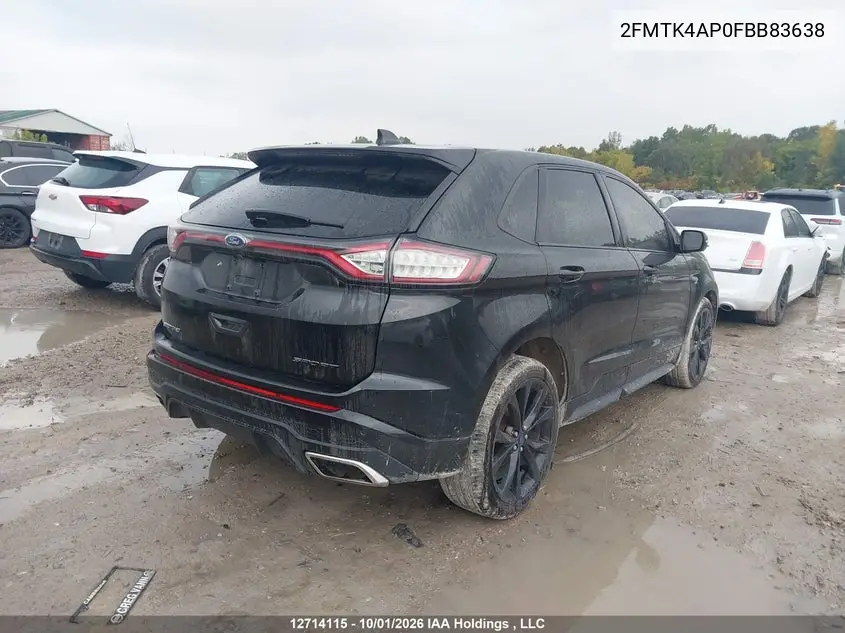 2015 FORD EDGE VIN 2FMTK4AP0FBB83638 — фото 4