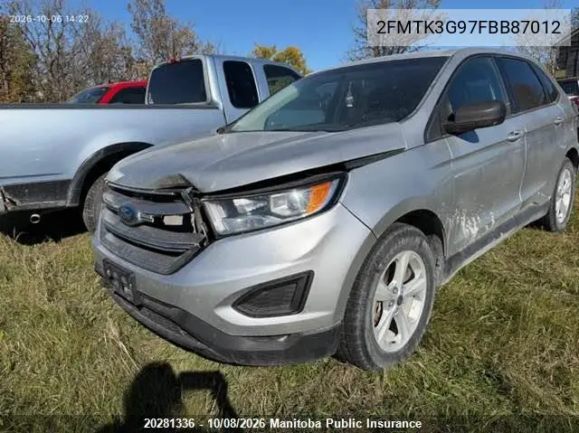 2015 FORD EDGE VIN 2FMTK3G97FBB87012 — фото 2