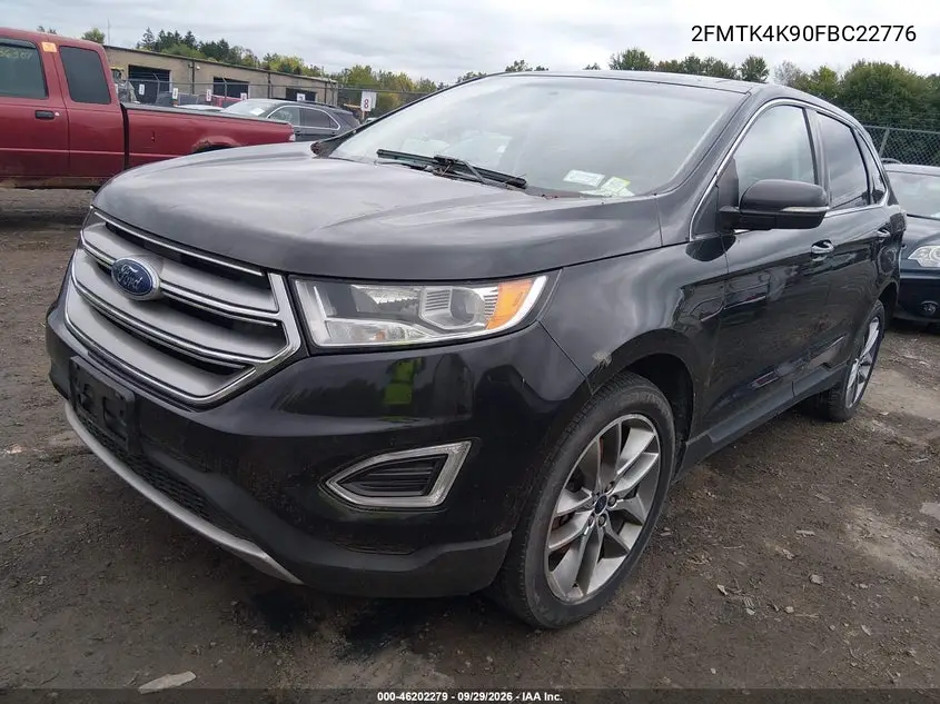2015 FORD EDGE VIN 2FMTK4K90FBC22776 — фото 2