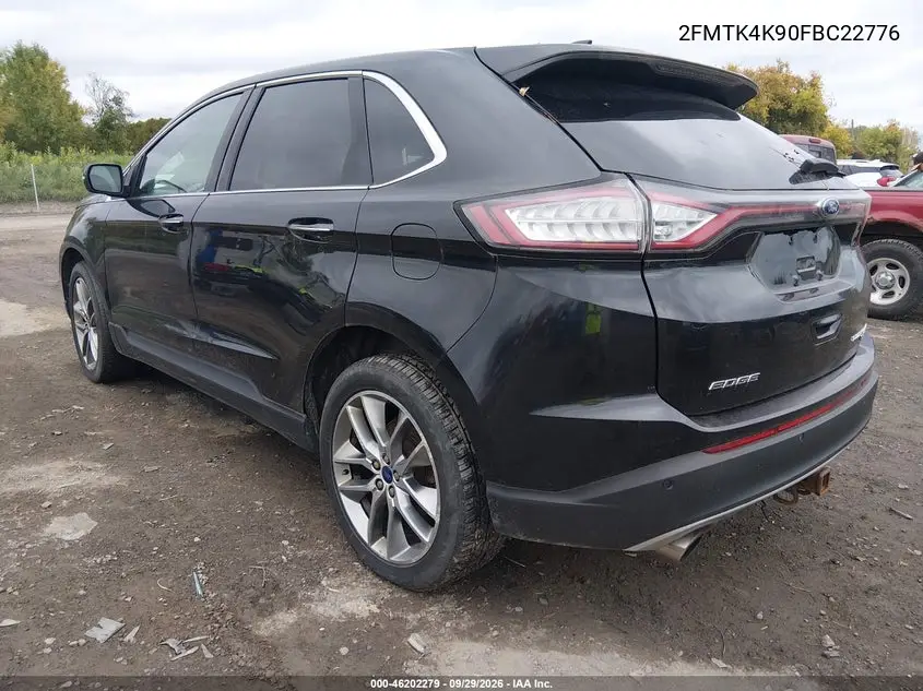 2015 FORD EDGE VIN 2FMTK4K90FBC22776 — фото 3