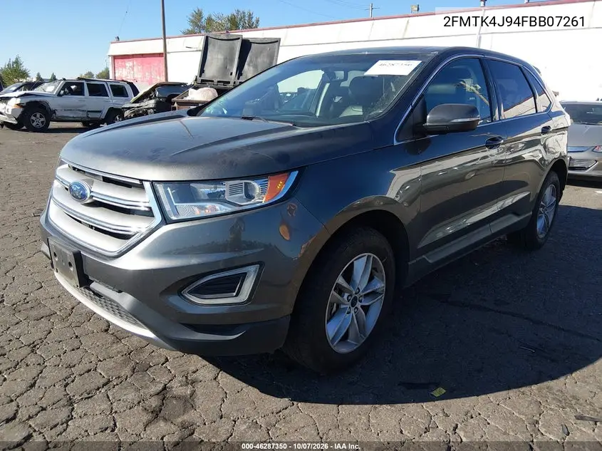 2015 FORD EDGE VIN 2FMTK4J94FBB07261 — фото 2