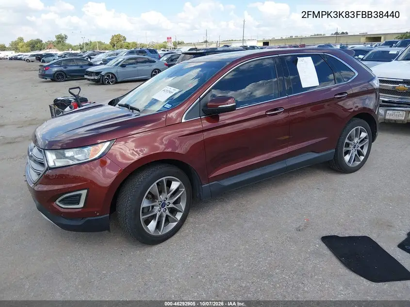 2015 FORD EDGE VIN 2FMPK3K83FBB38440 — фото 2