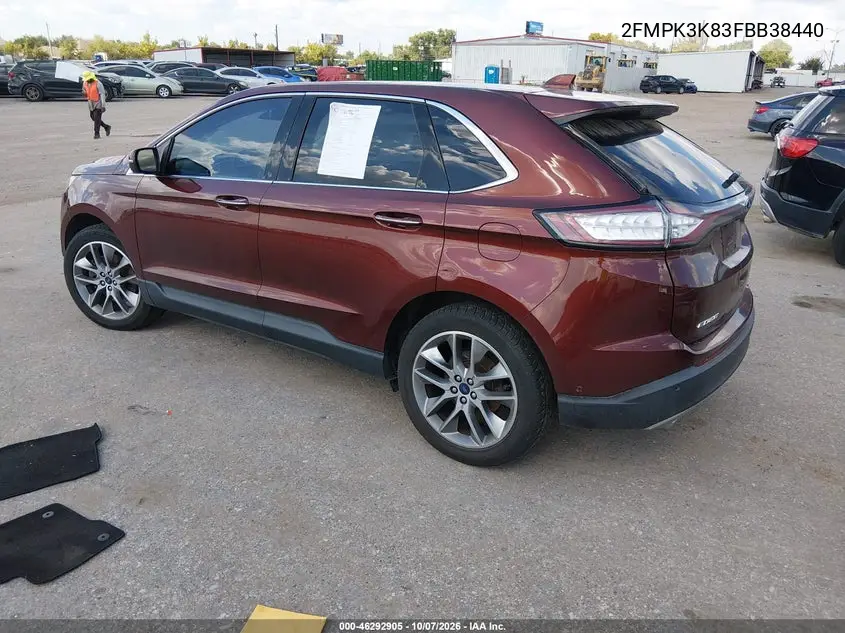 2015 FORD EDGE VIN 2FMPK3K83FBB38440 — фото 3