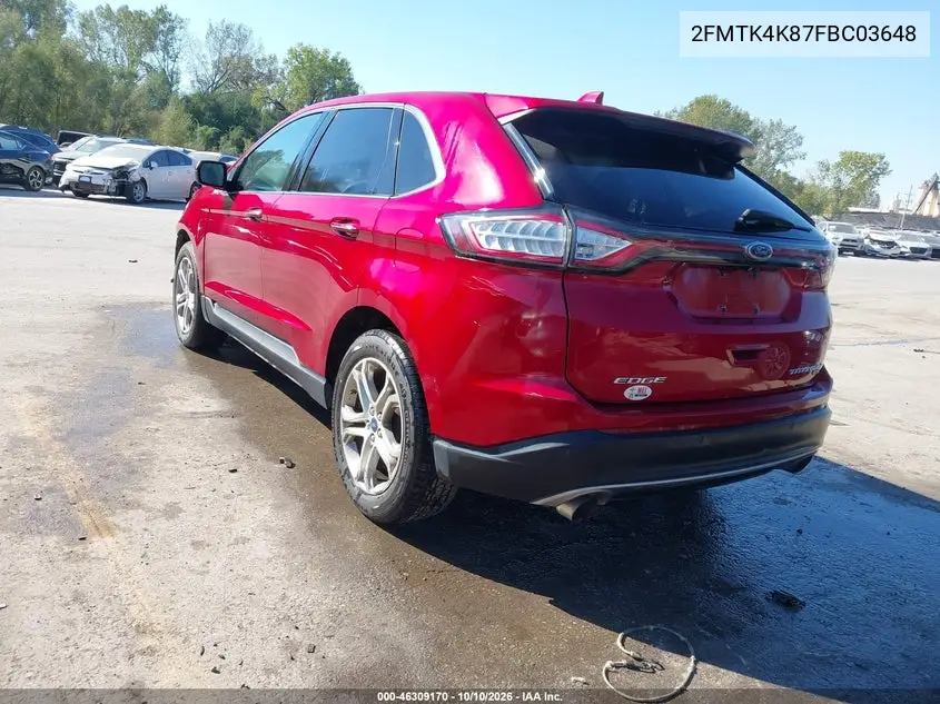 2015 FORD EDGE VIN 2FMTK4K87FBC03648 — фото 3