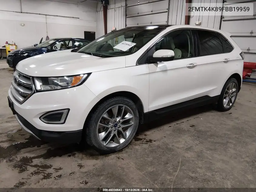 2015 FORD EDGE VIN 2FMTK4K89FBB19959 — фото 2