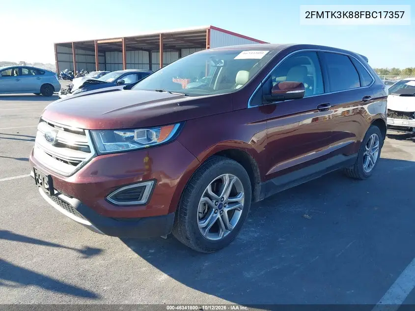 2015 FORD EDGE VIN 2FMTK3K88FBC17357 — фото 2